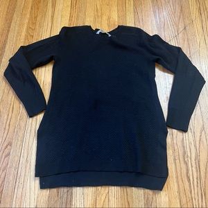 Athleta Size XS Thermal Honeycomb Sweater Waffle Knit Tunic 870515 Black.